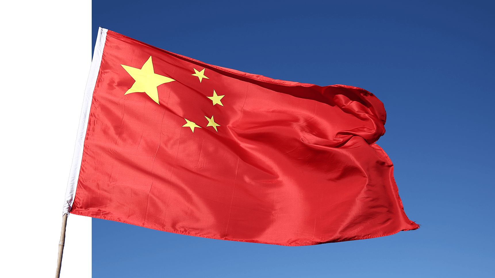 China flag in the wind.
