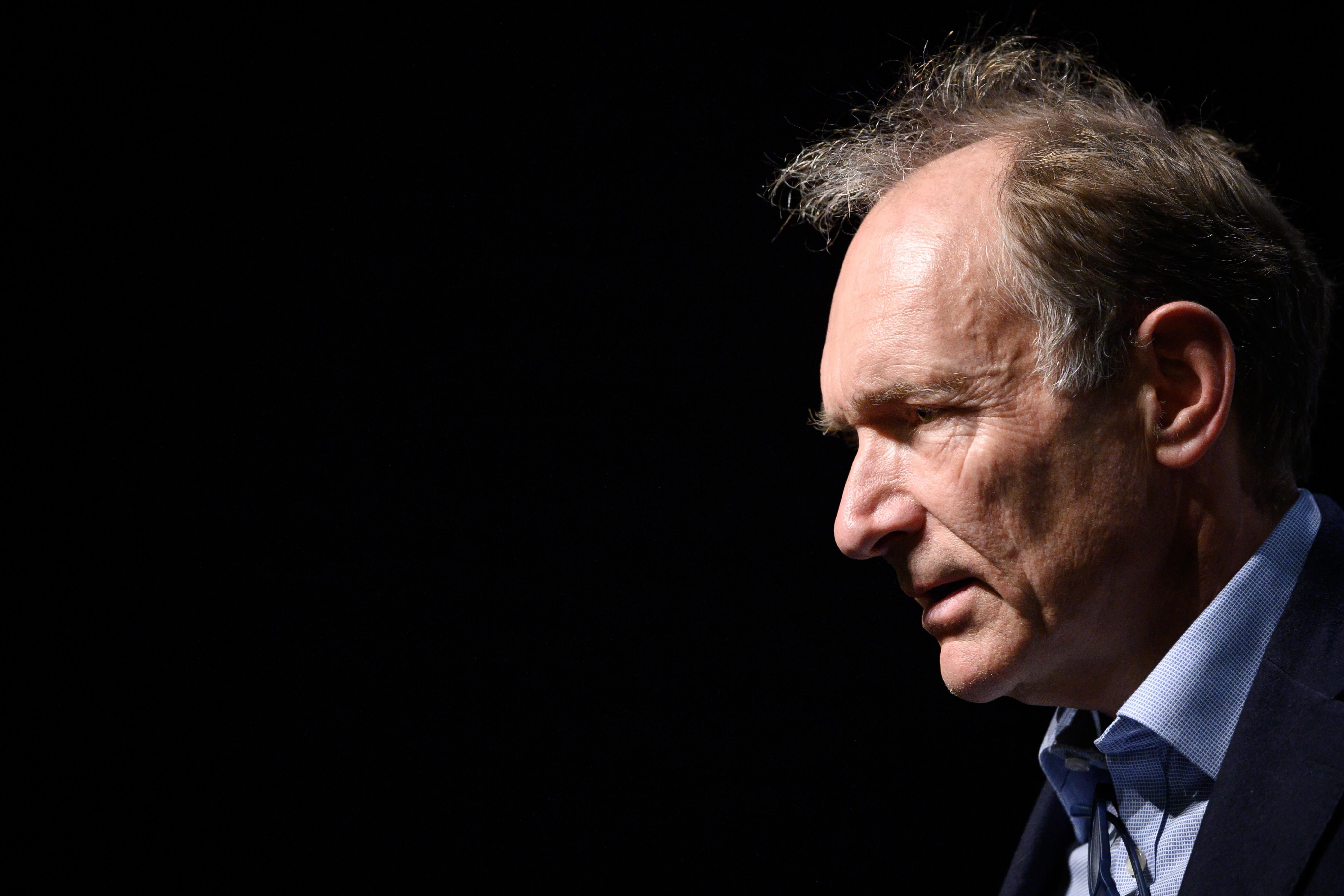 World Wide Web inventor Tim Berners-Lee takes part in a session entitled: "Thirty Years On: Let the Web Serve Humanity"
