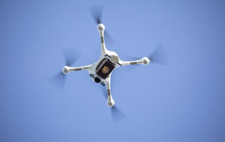 a Matternet Drone loaded with a UPS sample