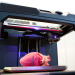 3d printer with a printed human heart