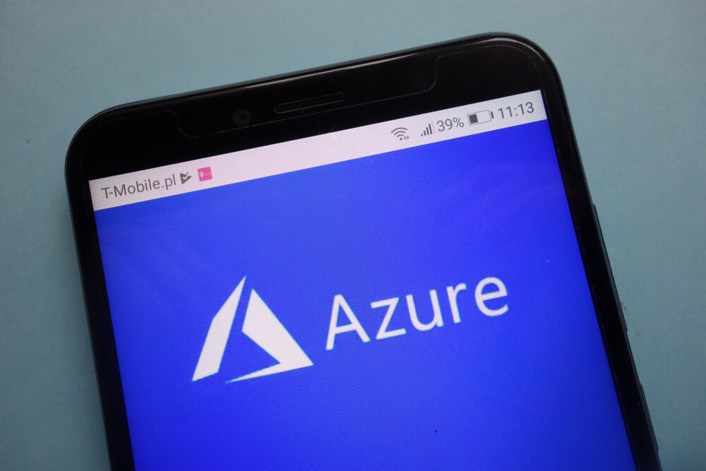 Microsoft Azure logo on smartphone