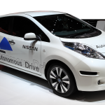 A Nissan autonomous Drive car on display at 84th international Geneva motor show
