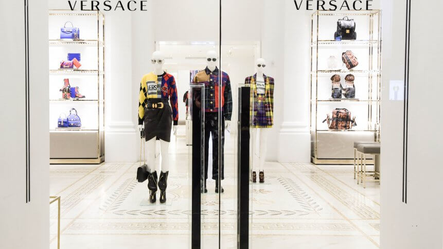 Mannequins in a Versace store in Manhattan after hours.