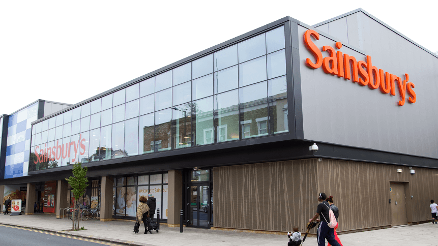 The exterior of a Sainsbury’s supermarket