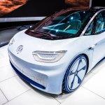 World premiere of a Volkswagen electric concept autonomous vehicle in 2016