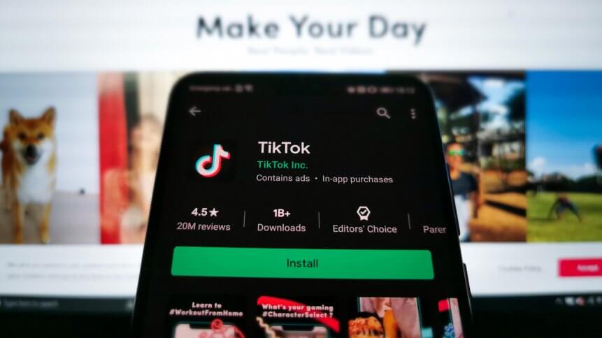 A picture of the TikTok download screen on Google Play Store