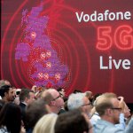 The launch of Vodafone UK's 5G mobile data network in London. Source: AFP