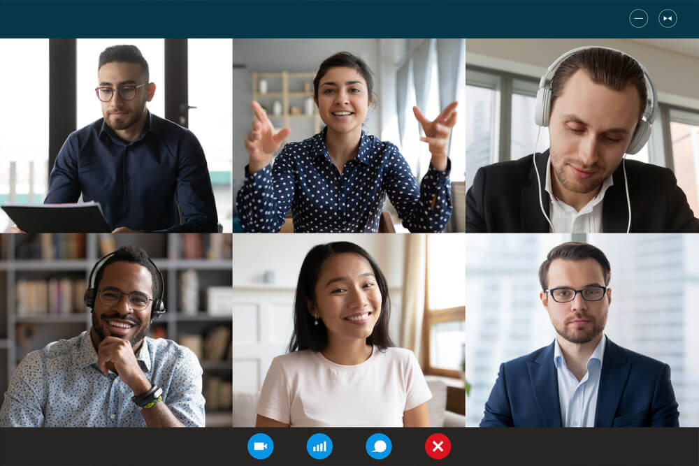 Videoconferencing is a big part of the teleworking routine. Source: Shutterstock