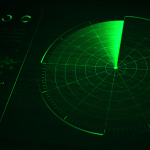 Digital blue realistic radar with targets on monitor in searching. Air search . Military search system . Navigation interface wallpaper . Navy sonar