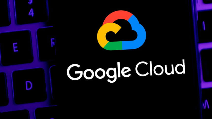 Smart phone with the Google Cloud logo is a Google web platform