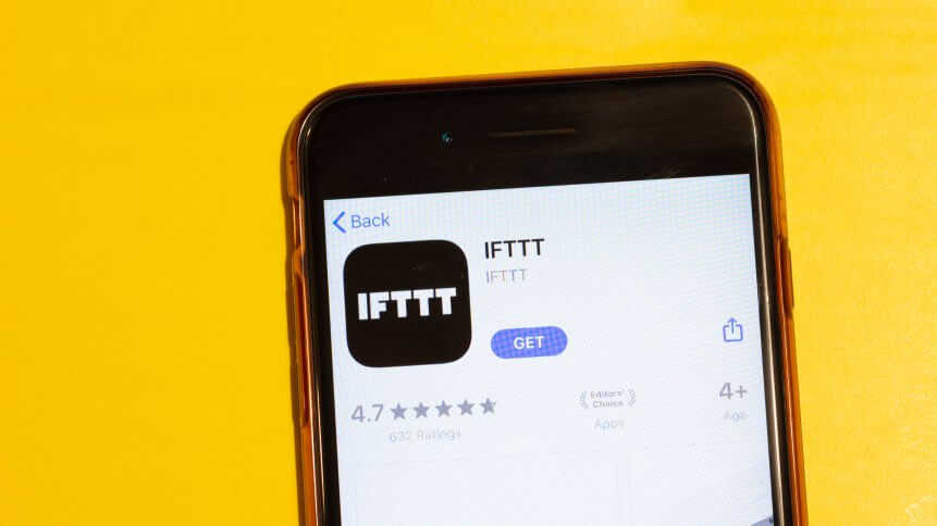 IFTTT app icon on phone screen, Illustrative Editorial