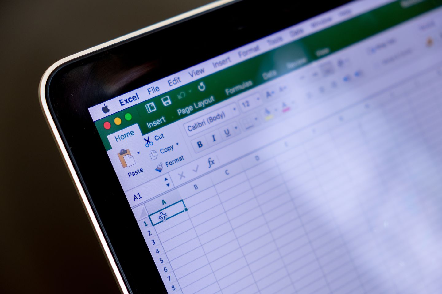 An Excel sprfeadsheet open on a tablet