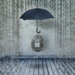 An umbrella-lock - a symbol of cyber-insurance