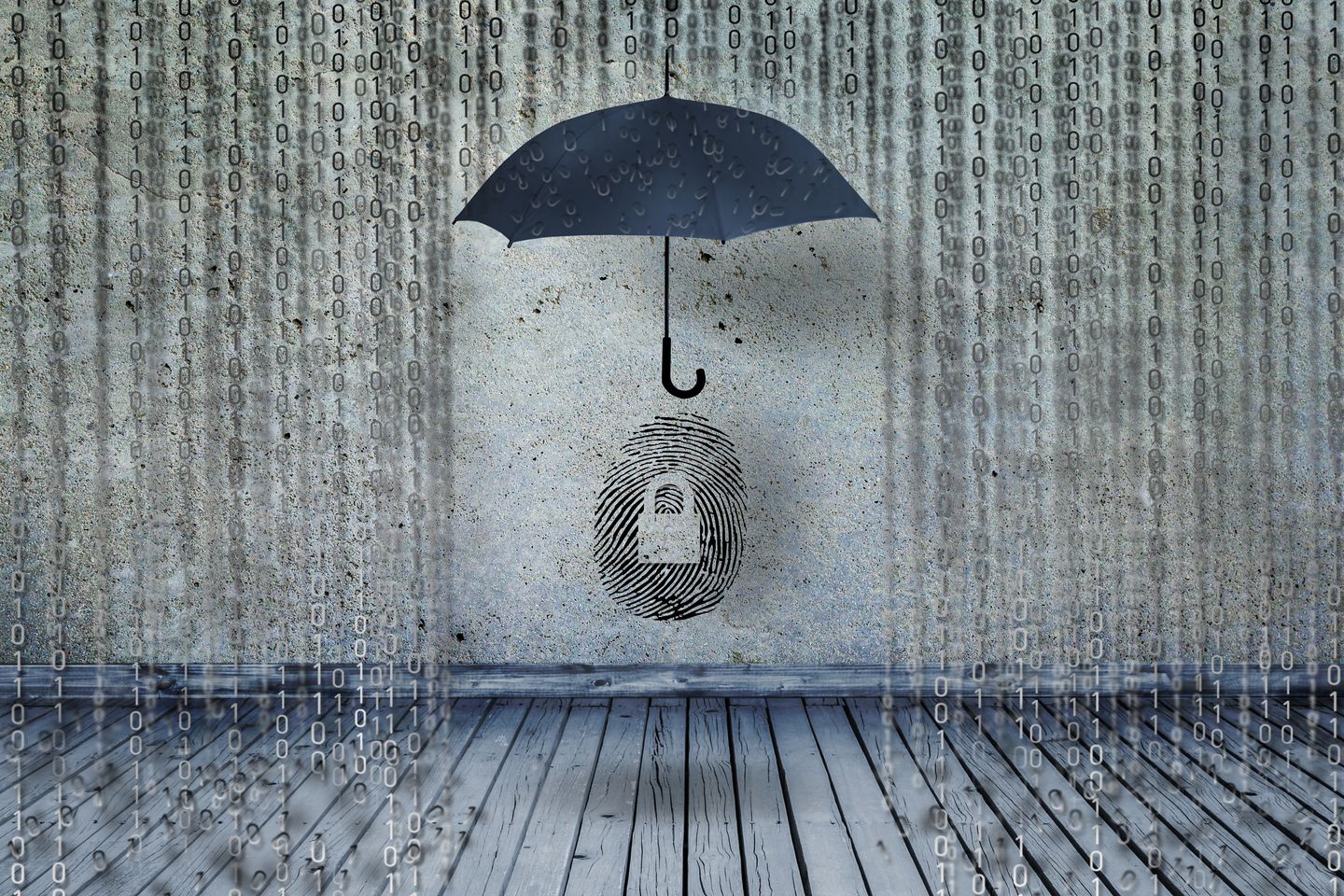 An umbrella-lock - a symbol of cyber-insurance