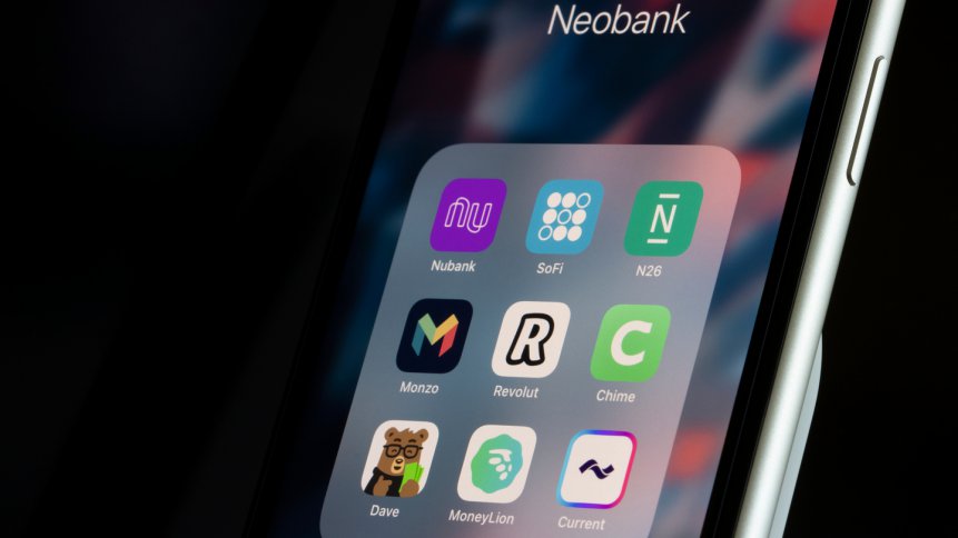 Neobanks on a smartphone
