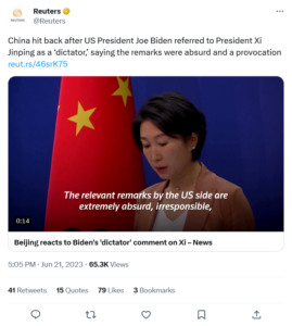 US-China relations soured in the wake of the Biden mistake?