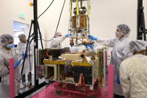 Preparing Caltech's Space Solar Power Demonstrator (SSPD) satellite for launch, which was flown to orbit on January 3 2023