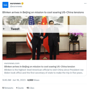 US-China tension is at a high.