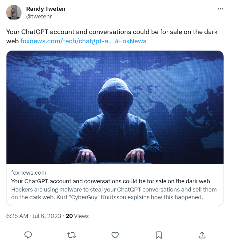 The news of ChatGPT accounts on the dark web spread fast.