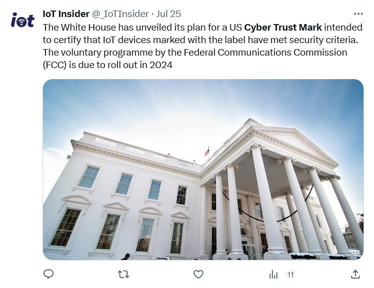 Cybersecurity threats are tackled by a Cyber Trust mark.