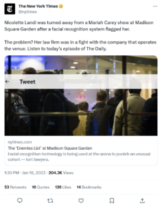 Facial recognition technology at Madison Square Garden has been controversial.
