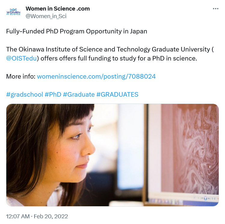 Science funding for Japanese universities should help take-up by women.