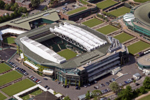 Aerial photo of Wimbledon tennis tournament