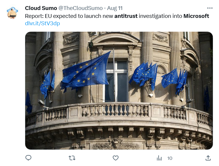 New Microsoft antitrust case to be heard in Europe.