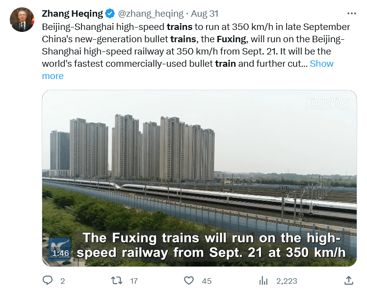 China's high speed rail system is the envy of the world.