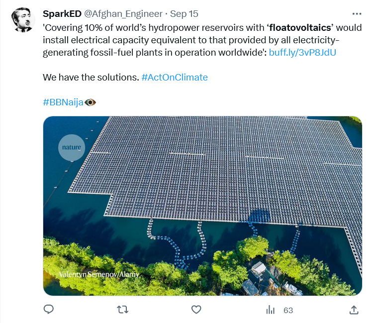 Floating solar panels for the green tech win?