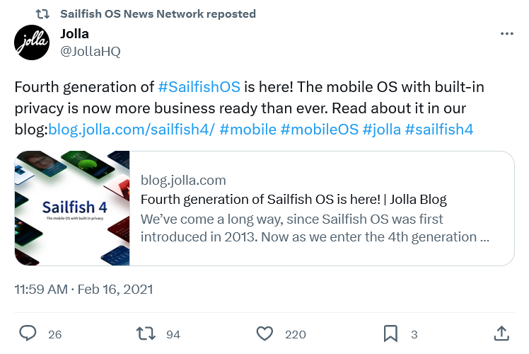 The Sailfish secure OS is entering its fourth iteration