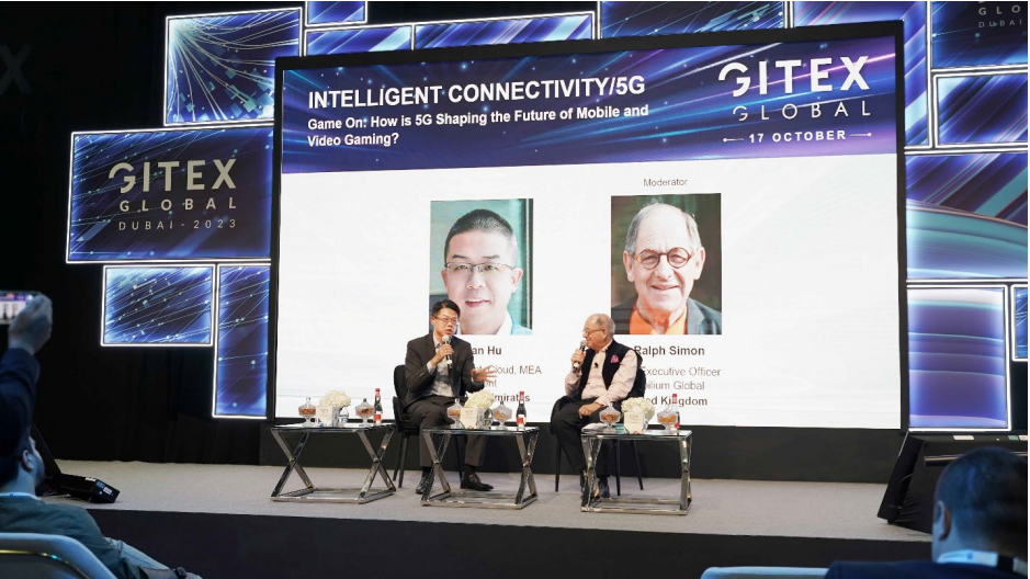 Dan Hu, Vice President of Tencent Cloud during a fireside chat at GITEX 2023.