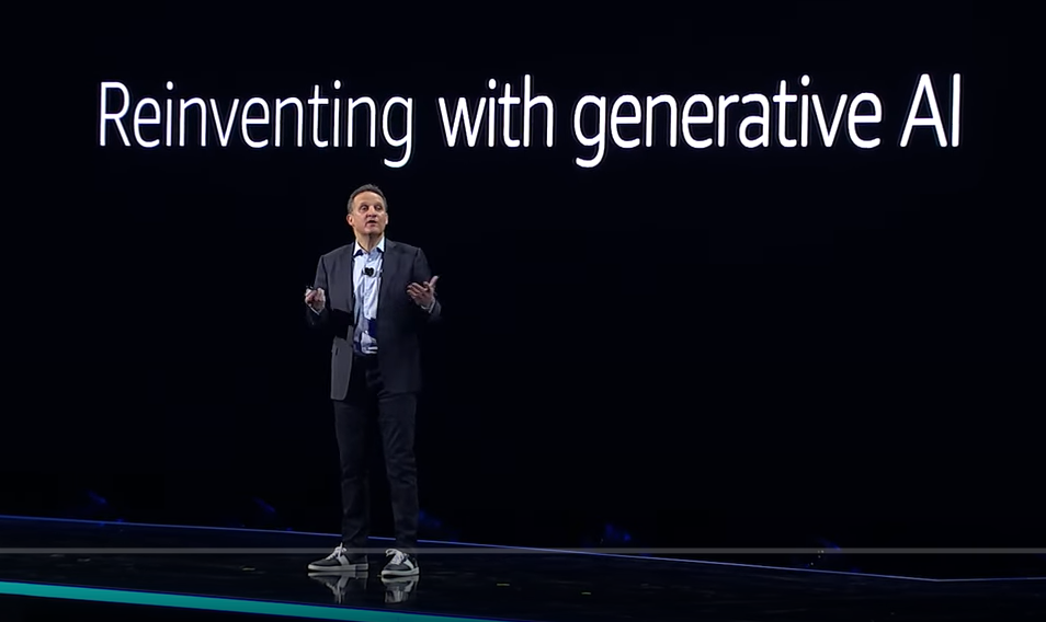 Adam Selipsky, AWS CEO, during his keynote address, sharing about innovations in data, infrastructure, & AI/ML. Source: AWS' livestream.