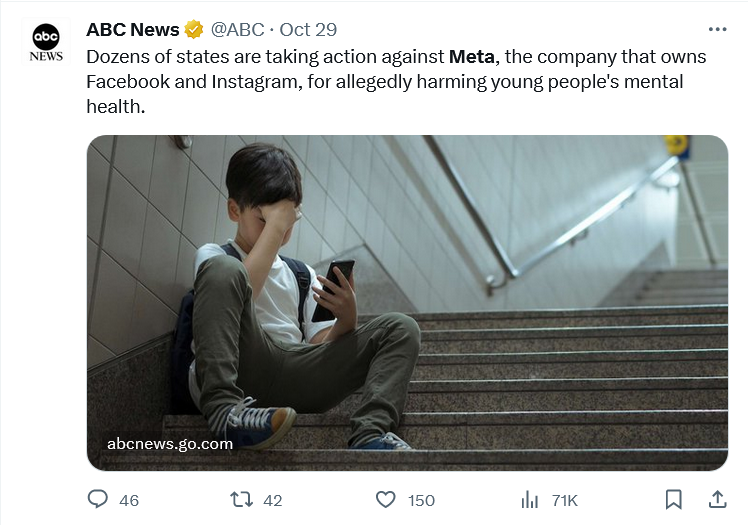 The Meta lawsuit alleges that Meta knowingly addicts children to its platforms.