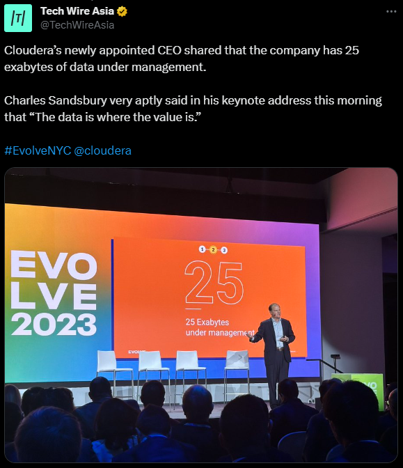 Cloudera highlighted challenges in China. Source: Tech Wire Asia on X