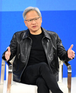 Nvidia CEO Jensen Huang speaks onstage during The New York Times Dealbook Summit 2023 at Jazz at Lincoln Center on November 29, 2023 in New York City. (Photo by Slaven Vlasic / GETTY IMAGES NORTH AMERICA / Getty Images via AFP).