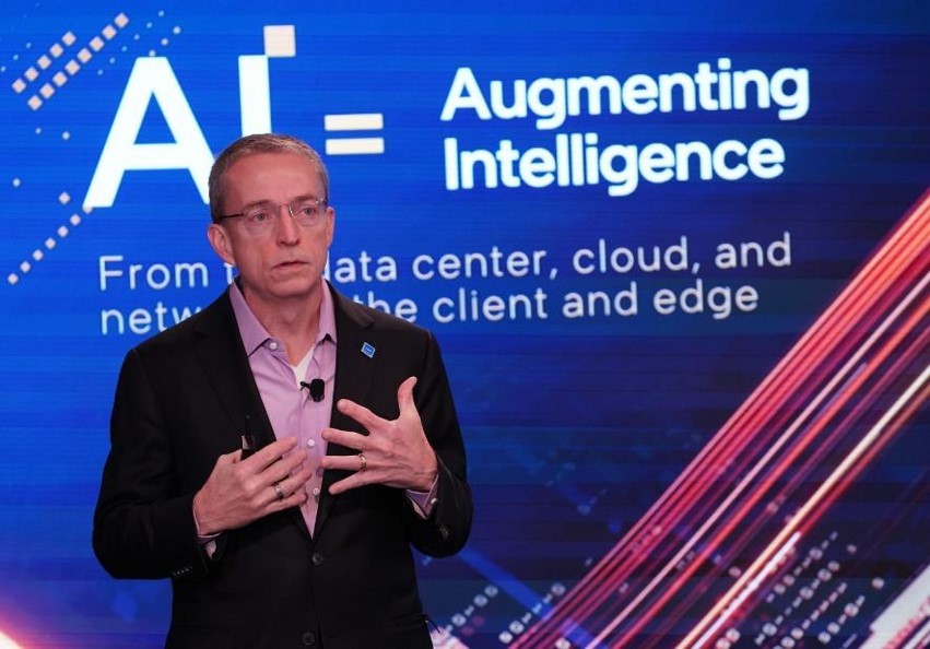 Pat Gelsinger, Intel CEO, speaks during his presentation at Intel’s AI Everywhere event on Thursday, 14 Dec 2023. (Credit: Intel Corporation).