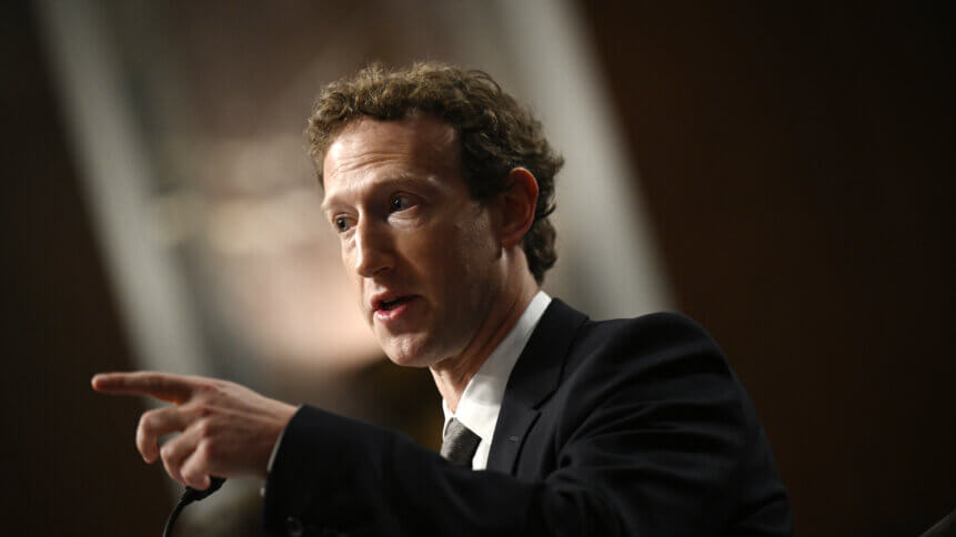 Zuckerberg in front of the US Senate Judiciary Committee.