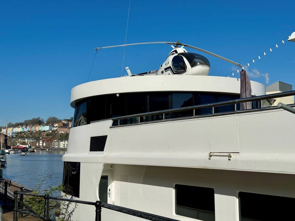 Image of a luxury yacht for testing AI vision language model