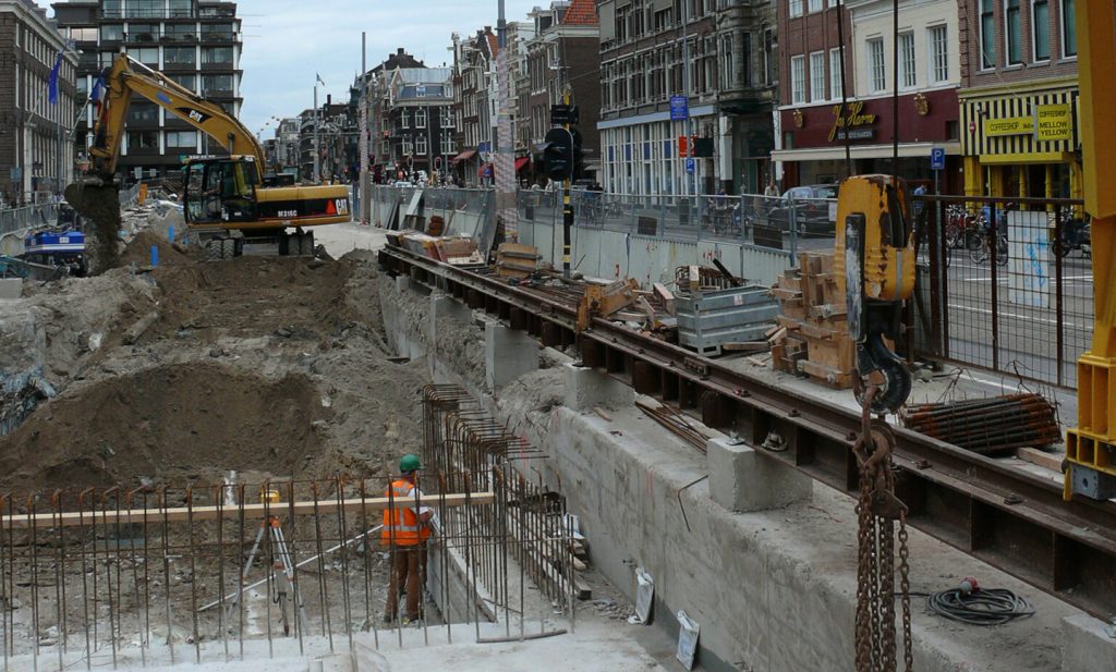 Image of subway construction in Amsterdam as illustration for article on small data sets' use.